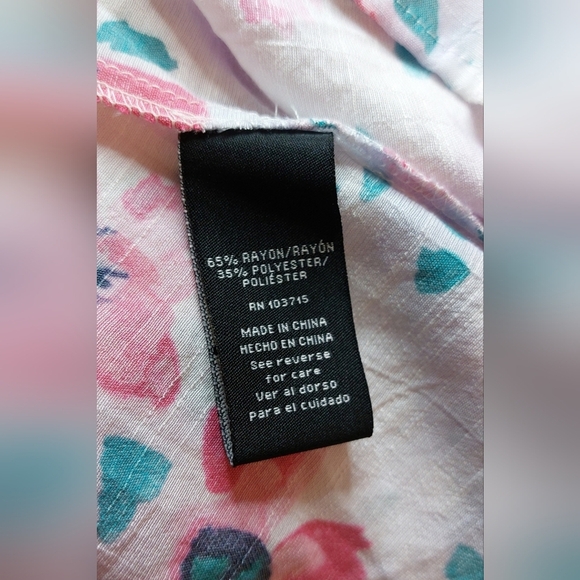 Zac & Rachel Sheer Floral Short Flutter Sleeves Size 2L Office Flowy Boho Pretty - Picture 6 of 10